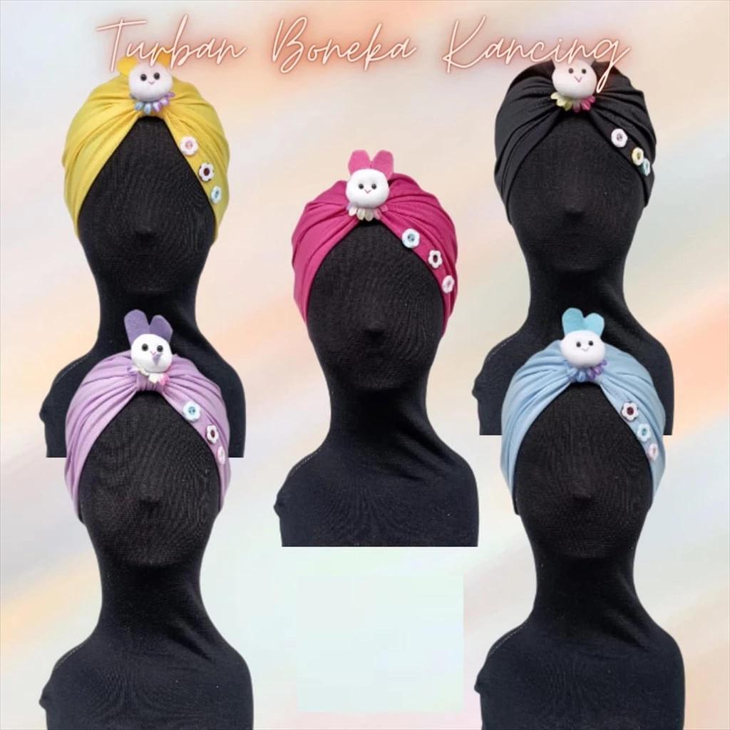 BTS 1.507 - Turban Boneka Kancing Bahan Jersey usia 0-3 tahun Turban Anak Topi Bayi Lucu