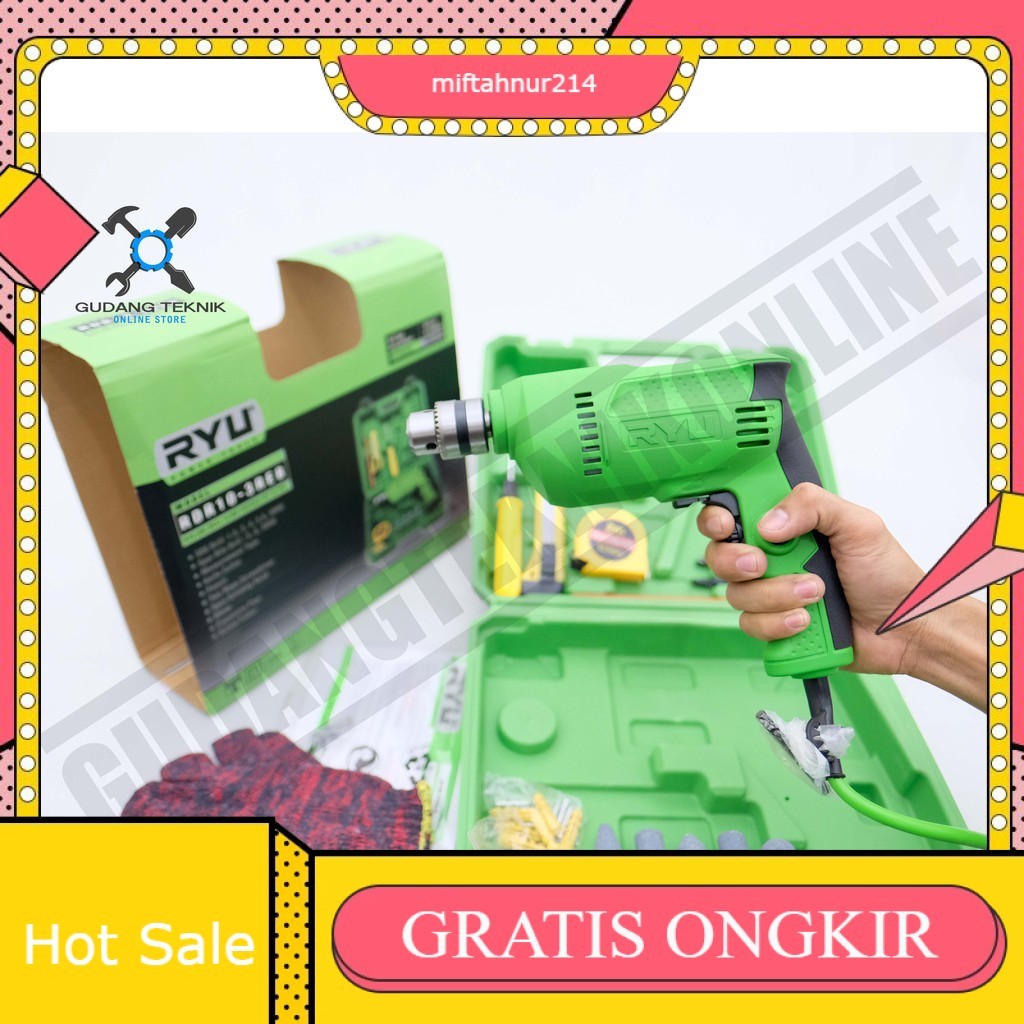 Mesin Bor RYU RDR 10-3 REB / Bor Listrik RYU SET Koper 10mm RDR 10 3 REB