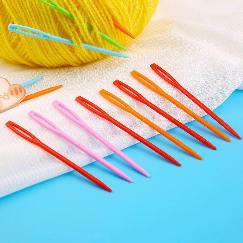 Jarum jahit tangan plastik jarum jahit buatan tangan mata besar jarum jahit wol rajut kepala besar j