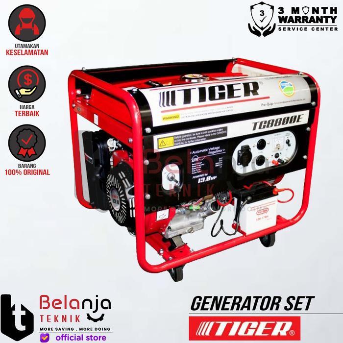 Mesin Genset Bensin TIGER TG8800E 5500 Watt Generator Set Elektrik Starter TG 8800 E 4 Tak Kapasitas