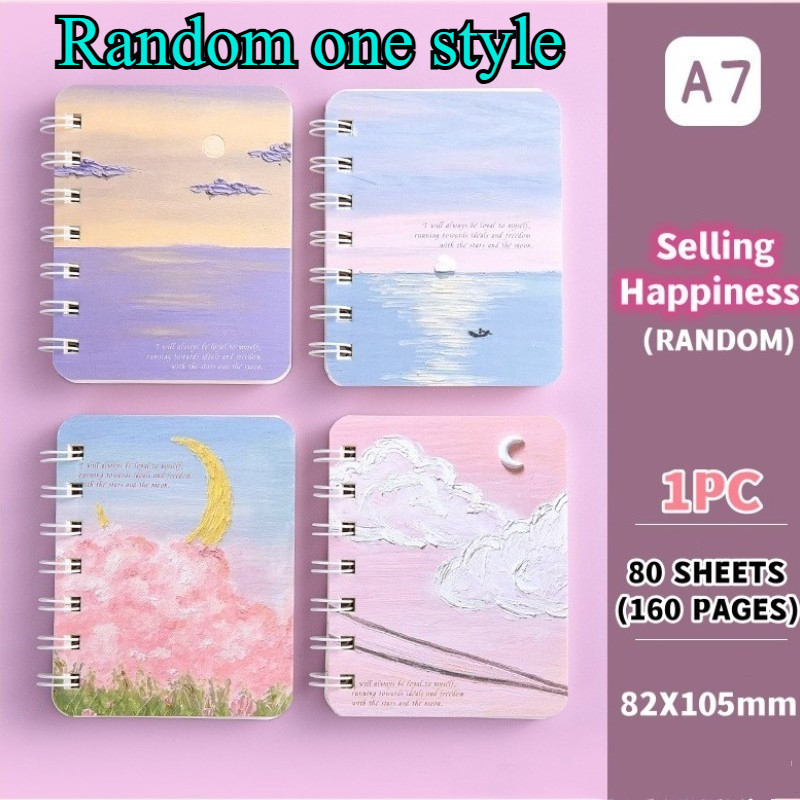 Notebook Mini A7 50 Lembar Lucu Mini Notes Spiral Diary Buku Catatan Saku Kecil Scrapbook Korea