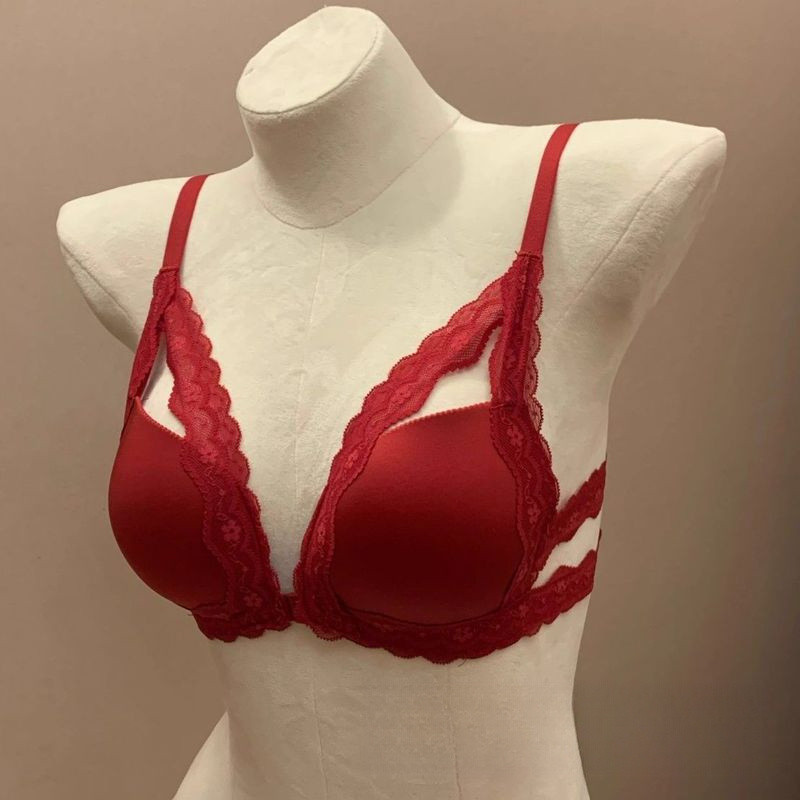 [Bisikannya][COD] Set Bra Tipis Penutup Depan untuk Wanita, Bra Renda Motif Leopard Push-Up