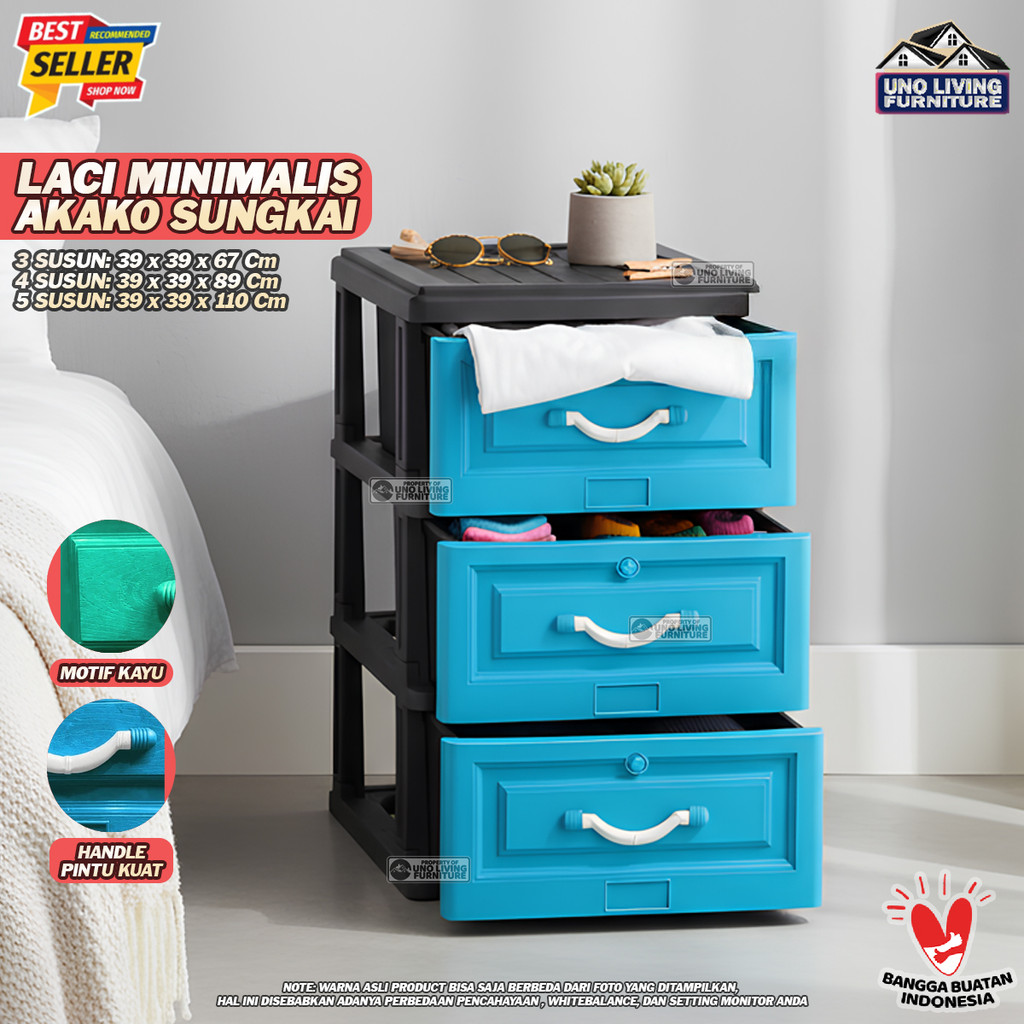 Drawer Storage Cabinet Loker Plastik  Lemari Plastik Akako Sungkai Lemari Plastik Susun Lemari Baju