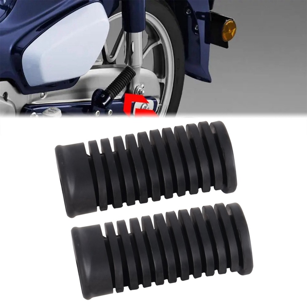 Black Front Support Cover Foot Pegs Rubber Frame Pedals For Honda CG125 Custom