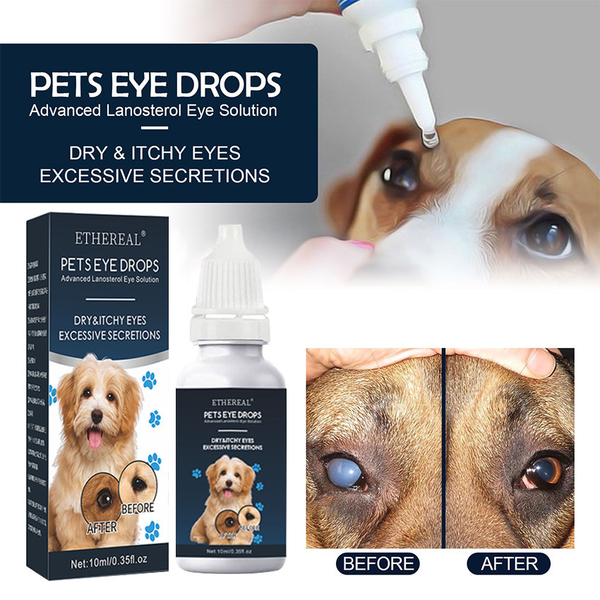 Obat Tetes Luka Katarak Mata Anjing/Kucing Pet Eye Care Drop Atasi Belekan, Mata Merah & Iritasi,