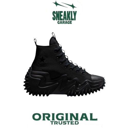 Sepatu Converse Run Star Motion Utility High Triple Black  Sneakers Unisex