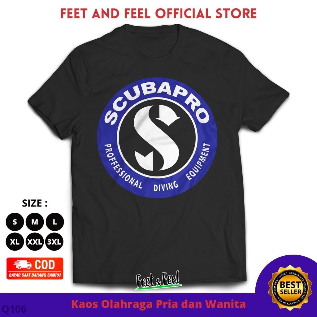 COD!!! Kaos Scubapro Baju Diving Scuba Free Dive Pria & Wanita S-XXXL