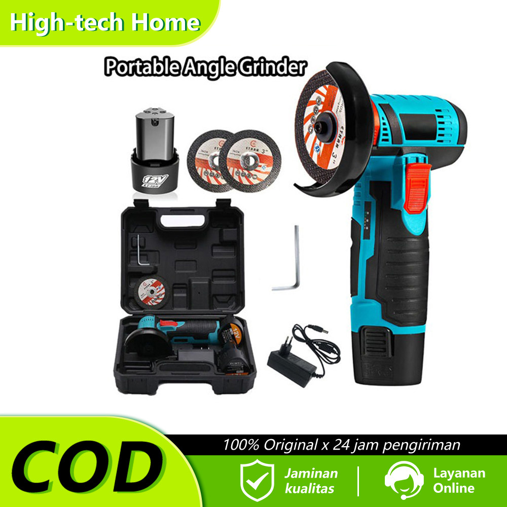 Gerinda Sudut Mini / gerinda tangan baterai / 19500Rpm 12v Mini Angle Grinder Isi Ulang Alat Gerinda