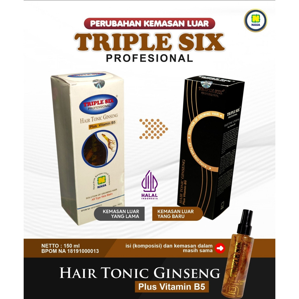 TERMURAHTRIPLE SIX HAIR TONIC KHUSUS MENGATASI RAMBUT RONTOK, BERKETOMBE DAN BERUBAN