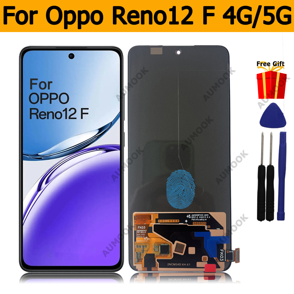 AMOLED For Oppo Reno12 F 4G LCD CPH2687 splay Tou Screen gitizer For Reno 12F 5G CPH2637 LCD Replace