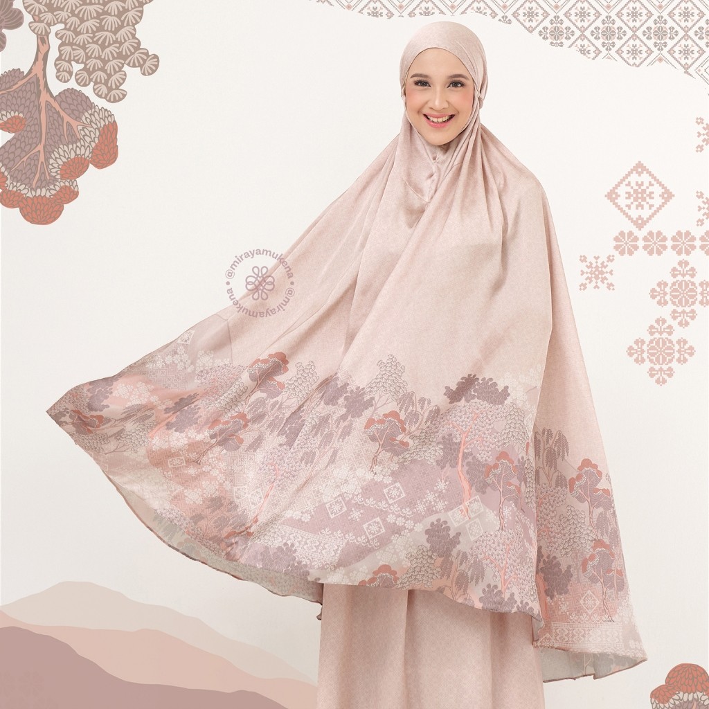 Mukena Travel Printing Miraya Jardin Peach