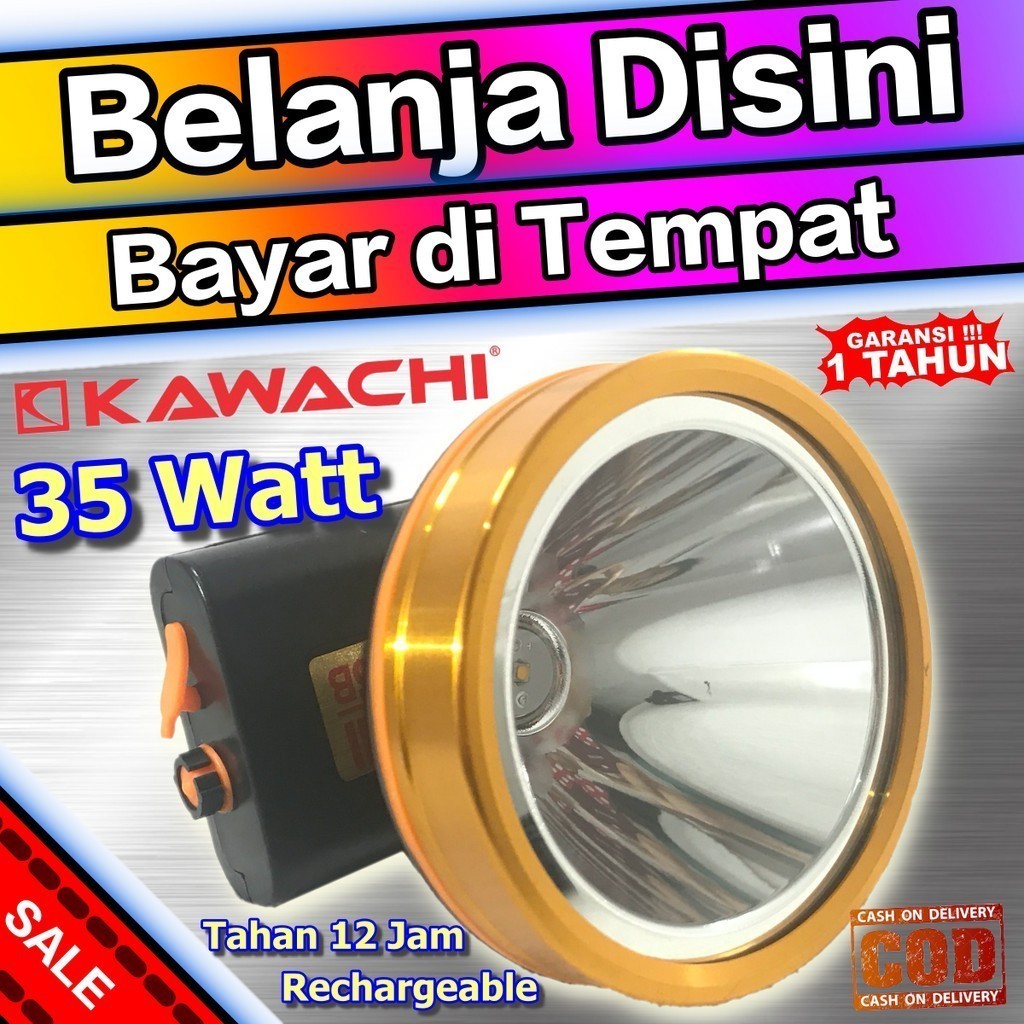 Kawachi Senter Kepala 35 Watt Headlight Head Lamp 35W LY-235B