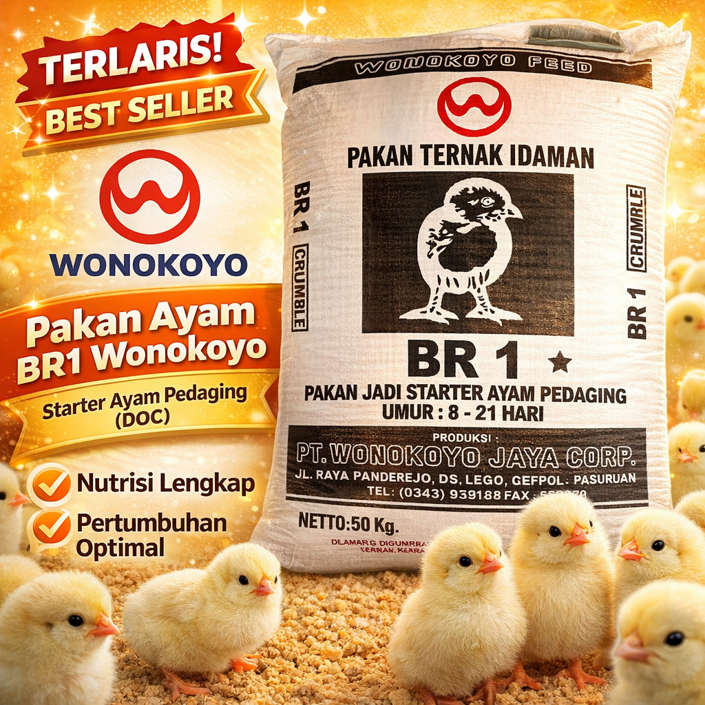 BR1 WONOKOYO PAKAN DOC AYAM KECIL PENGGEMUK - MAKANAN AYAM KECIL AYAM KAMPUNG AYAM BROILER