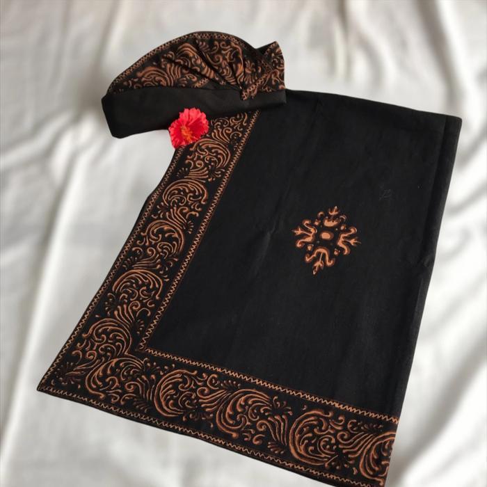 Set Saput dan Udeng Batik Print Ukuran 100x140cm ,udeng Setengah Jadi - ukir, saput udeng