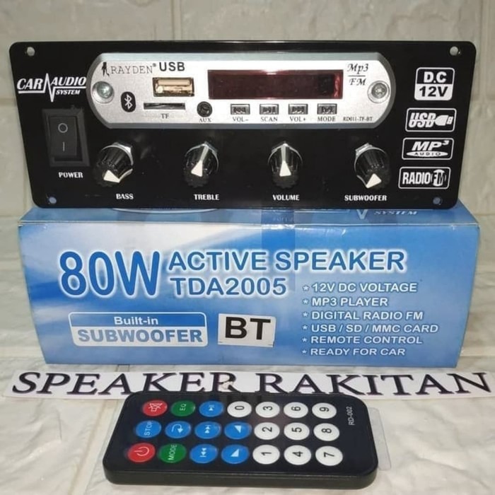 Kit power amplifier DC 12v TDA 2005 bluetooth + subwoofer 80 watt