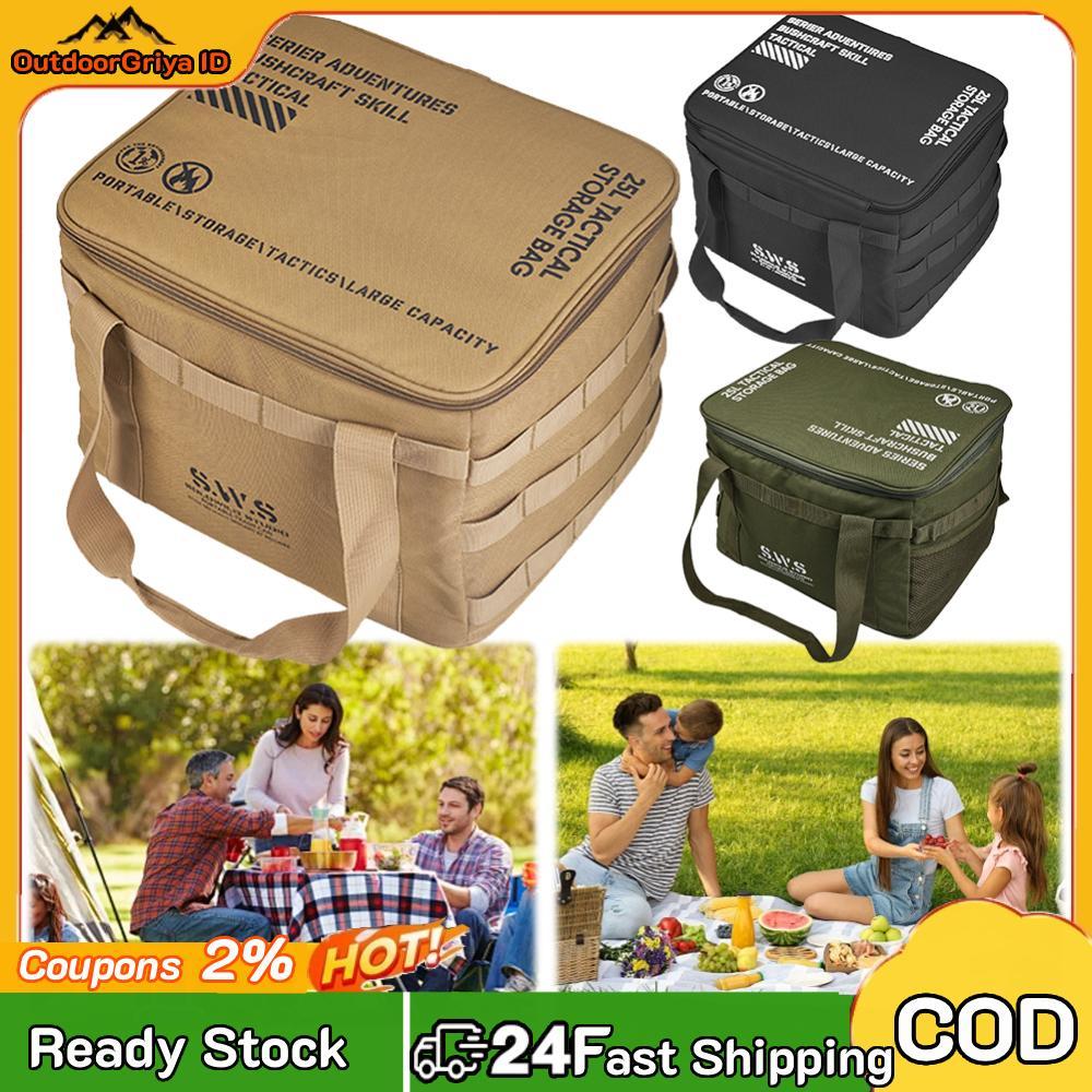 Tas Tangan Peralatan Makan Travel 25L Tas Piknik Tabung Gas Kapasitas Besar Tas Jinjing Tabung Kompo