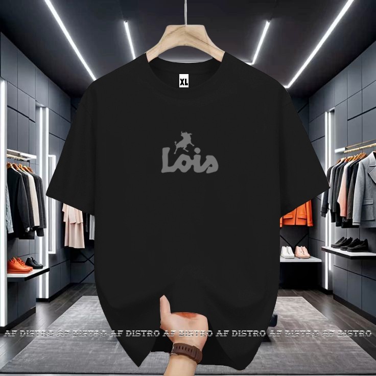 Cod oblong pria / Kaos Pendek Lois Texs Abu T-Shirt Oblong 24s Pria & Wanita Unisex / cuanjayaclothi