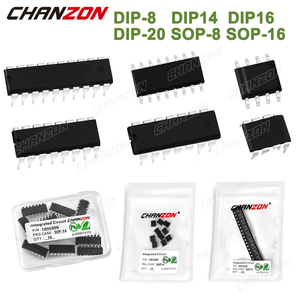10 PCS Tl072 Cd4017 Lm386 Tl494 Lm393 Ne5532 Lm358 74hc595 Ne555 Ne 555 L293d Timer Integrated Circu