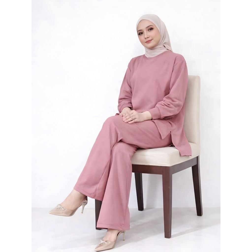Setelan Knit Wanita Rochell Set Wanita Daily Outfit Jalan-Jalan Simple Terbaru Pakaian Baju Wanita E