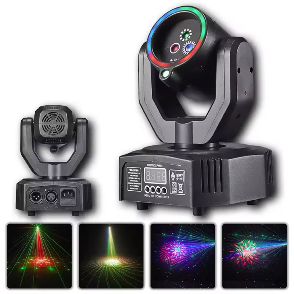Super Mini Beam Moving Head Light Laser Super Moving 3 Mata Lampu Disco Laser