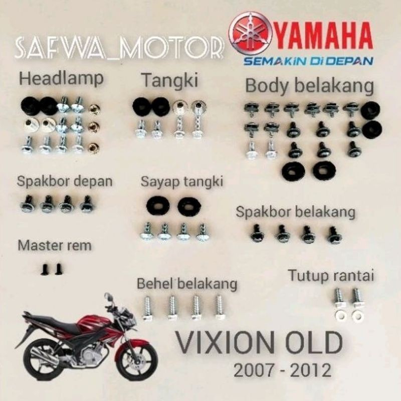 baut Vixion lama / baut Yamaha Vixion old / baut full body Yamaha Vixion old lengkap