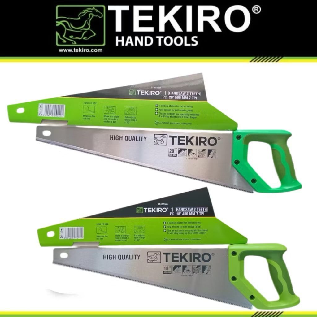 TEKIRO Gergaji Kayu Tangan Gagang Plastik 18 Inch / Inci Gergaji Kayu Tekiro Original