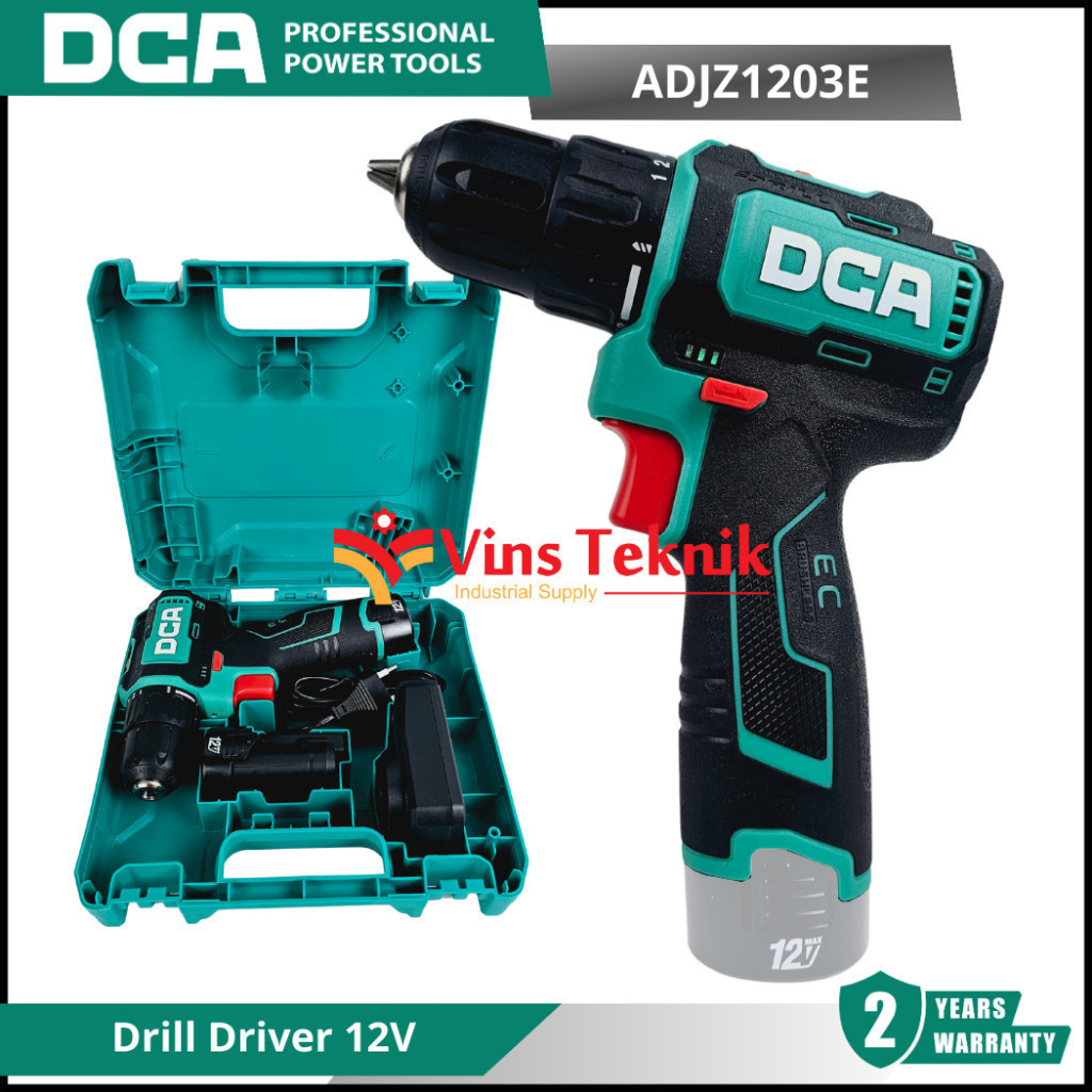 DCA ADJZ1203E Cordless Brushless 12V Drill Driver Bor Baterai 12V ADJZ1203 E