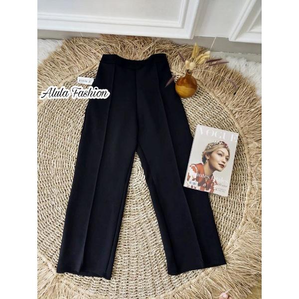 TERLARIS (COD) KULOT SCUBA CUBIT PREMIUM /CELANA KULOT WANITA HIGH WAIST/ Size S M L XL - Hitam, S