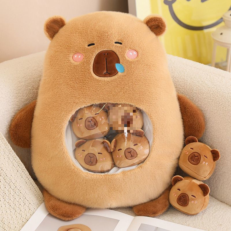 Cute Capybara Puffer Fish Snack Pillow Dolls Creative Puffer Fish Plush Doll Girls Children's Gifts 