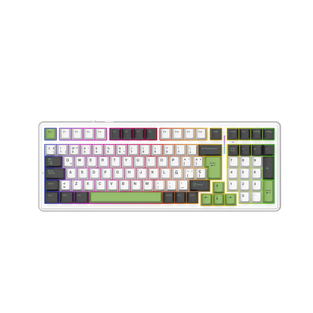 Spanish AULA F99 ISO-ES 96% QWERTY Layout Hot-Swap Gaming Keyboard with Cable RGB Backlighting Pre-l