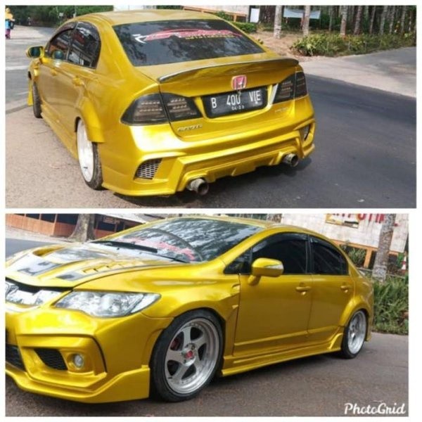 BODYKIT bemper honda civic fd RJ style termurah Bahan Fiber Duraflex Serat Karbon