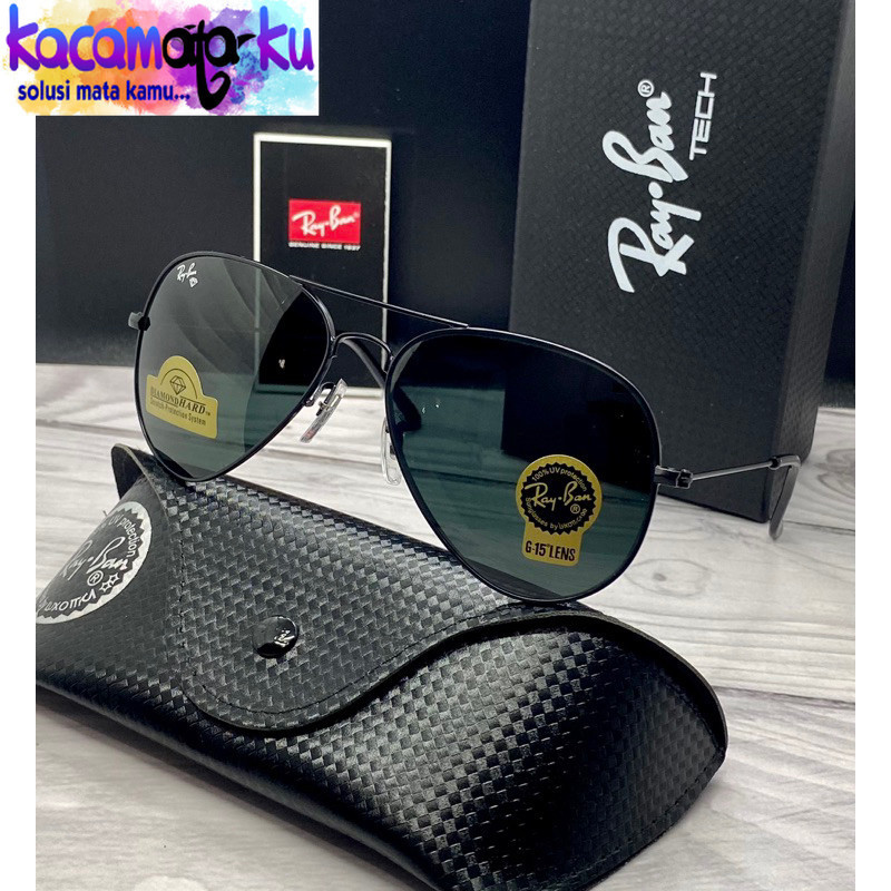 TERMURAHHH Kacamata Rayban Aviator RB3026 Black & Brown Fullset