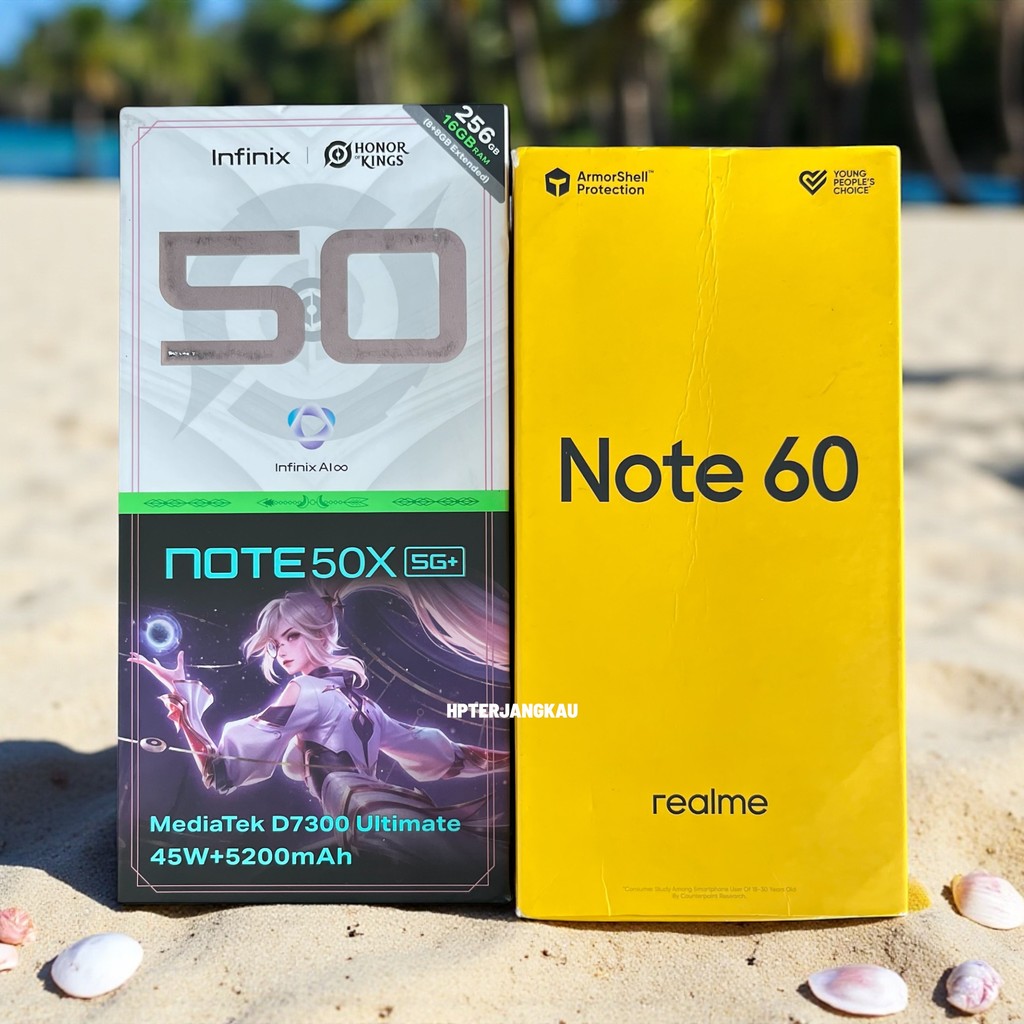 Second Infinix Note 50X 5G 8/256Gb & Second Realme Note 60 4/64Gb Mulus Fulset Seseuai Gambar