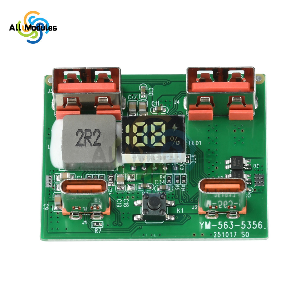 Modul Pengisian Daya Cepat 22.5W Baterai Lithium DIY Papan Kontrol Daya Seluler Kit DIY Power Bank P