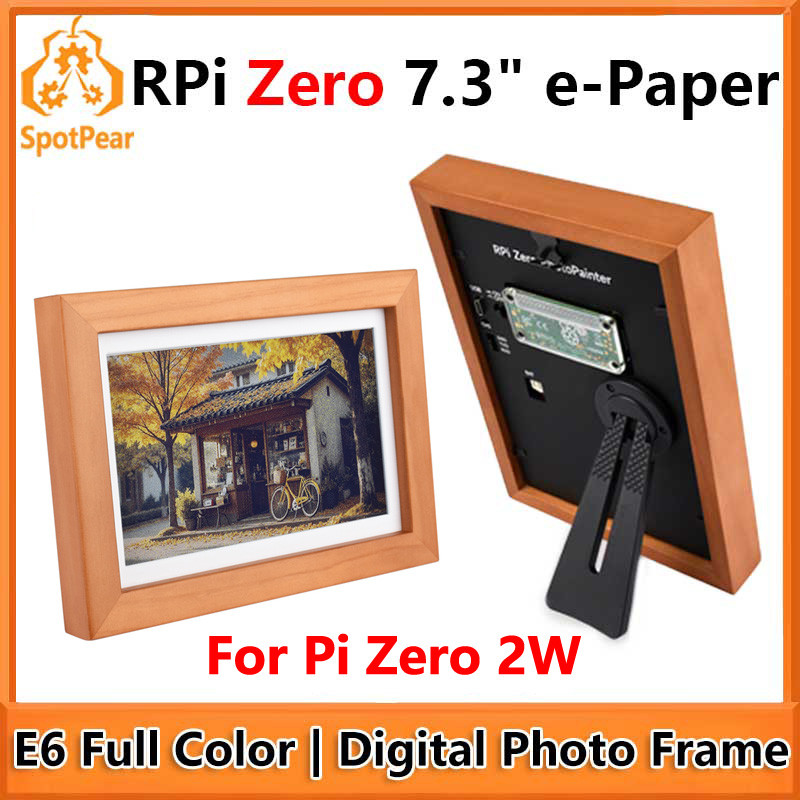 Raspberry Pi Zero Pi0 2W gital Photo Frame 7.3 in E6 Full Color E Paper Ink Calendar Art Poster RPi 