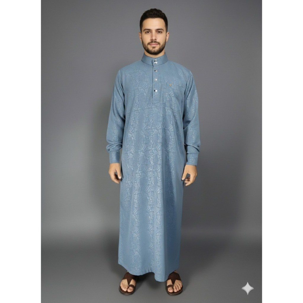 Baju Jubah Pria Lengan Panjang Embos / Gamis jubah pria muslim embos jubah exclusive terbaru