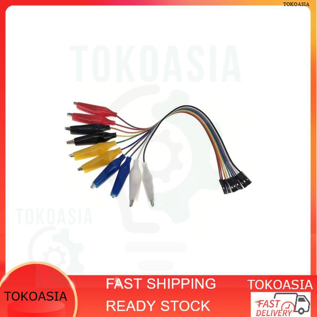 Kabel Aligator Jepit Buaya ke Jumper Dupont Female 10-Pin Test Lead Arduino IoT