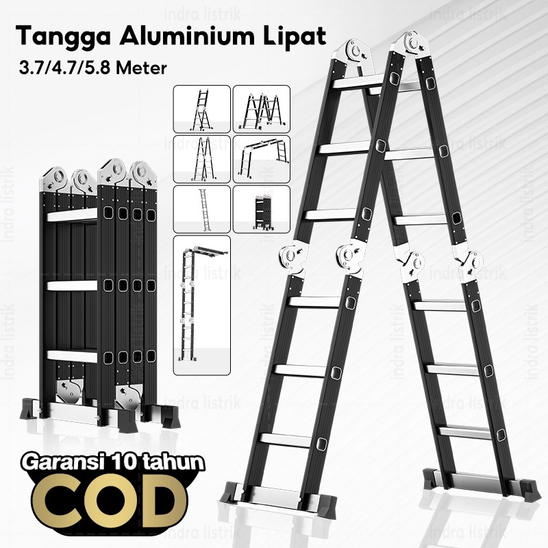 Reaim Tangga Lipat Tangga Rumah Lipat Paduan Aluminium Teleskopik TanggaTeleskopik Multifungsi Tangg