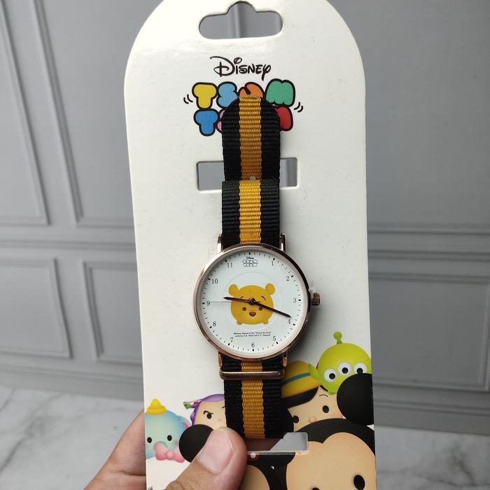 Jam Tangan anak Mr DIY Disney Tsum Tsum New Winnie Garis kuning