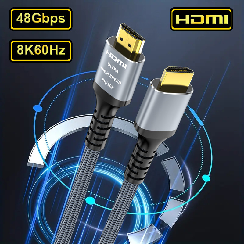 HDMI 8K Cable 8K/60Hz 4K/144Hz HDMI 2.1 Weave Cable 48Gbps For HDTV Splitter Switer PS5 Ps4 Projecto