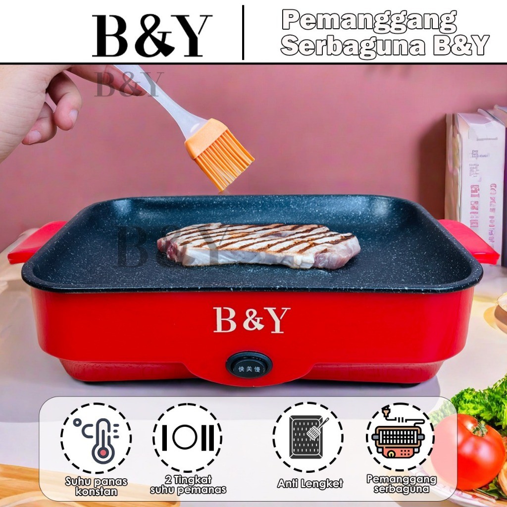 Pemanggang Multifungsi / BBQ Grill Electrik / Panci BBQ Listrik Portable 26CM 30CM / Pemanggang Elek