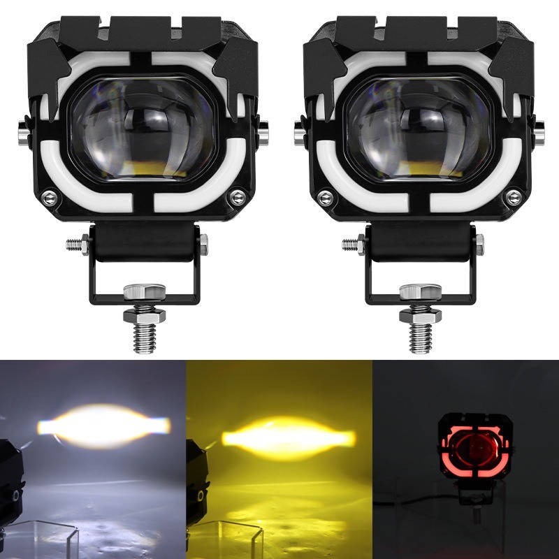 Lampu Sorot LED 12V Baru 2025, Lampu Jauh/Dekat, Aksesoris Motor, Lampu Depan Universal Sepeda Motor
