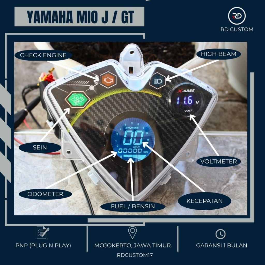 Ada Speedometer Digital Yamaha Mio J / GT PNP