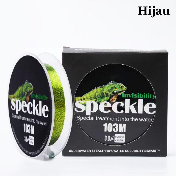 Senar Pancing Ikan  Fishing Speckle Bunglon Senar Pancing Nilon 103M Senar Titik Nylon - HIJAU, #0.8