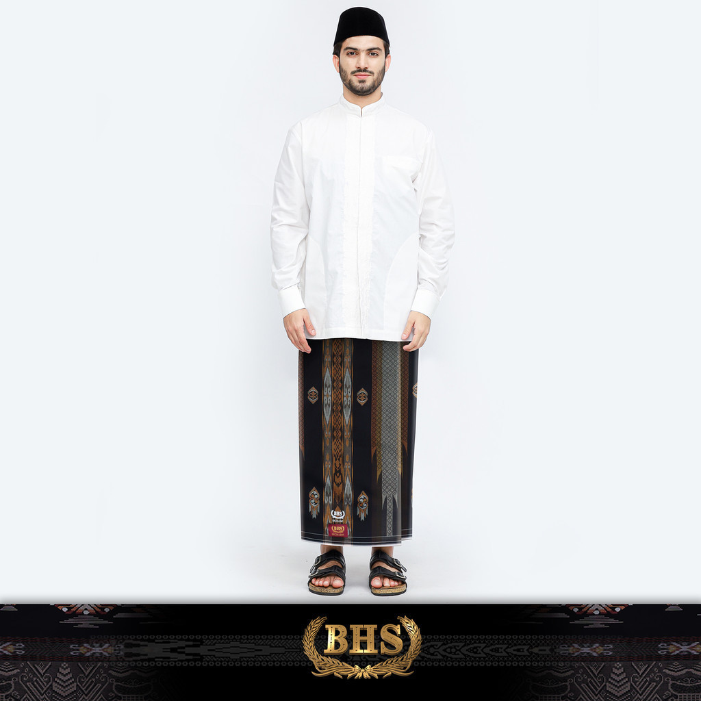 Sarung BHS Excellent Gold Motif E57 JGH Hitam Kuning