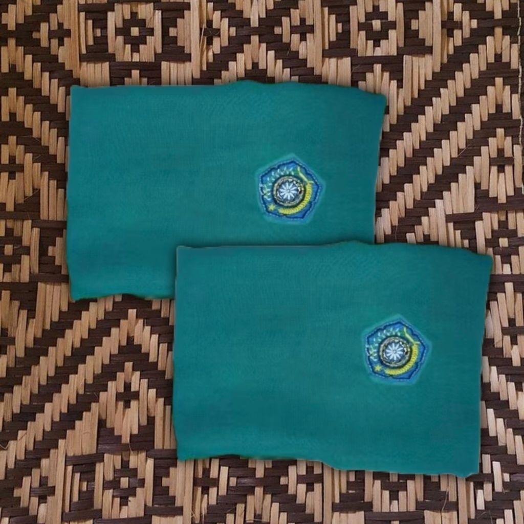 HIJAB PKK Jilbab pkk kerudung pkk segi empat neci hijau tosca logo bordir