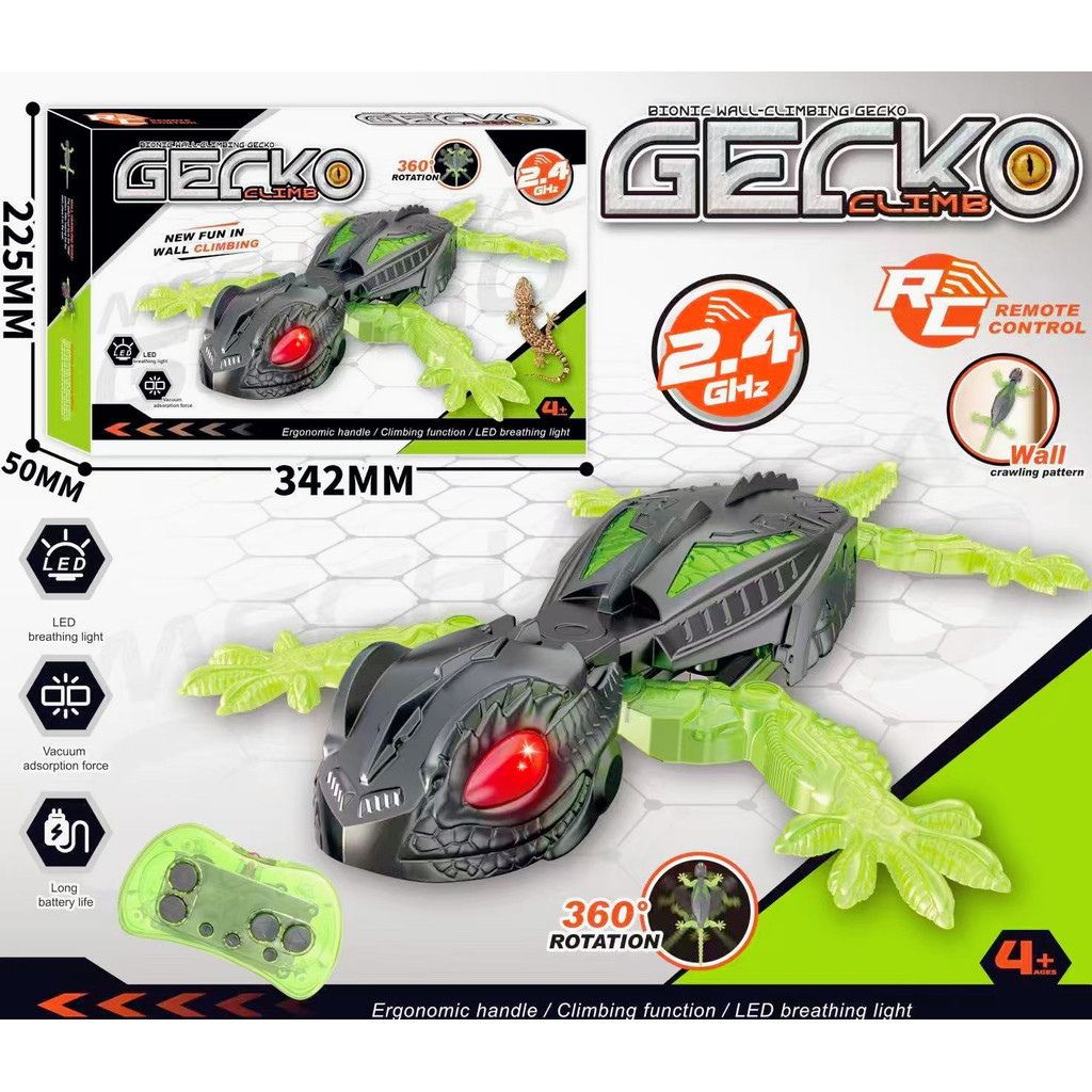 FUNNY Mainan tokek remote control panjat dinding yang unik dan menarik untuk anak-anak hadiah menyen