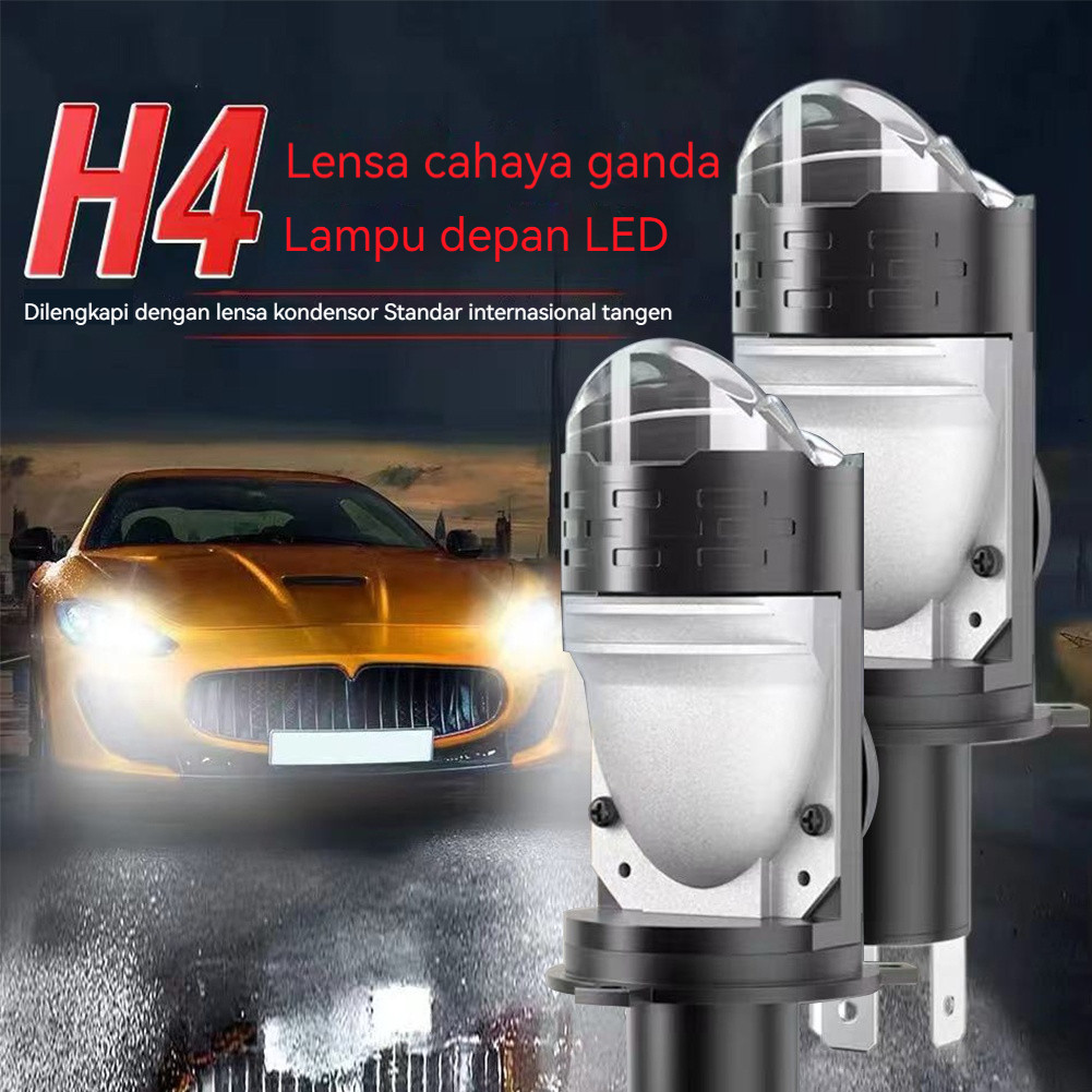 Lampu LED Kendaraan H4 dengan Proyektor Aluminium, Pendingin Kipas dan AC DC