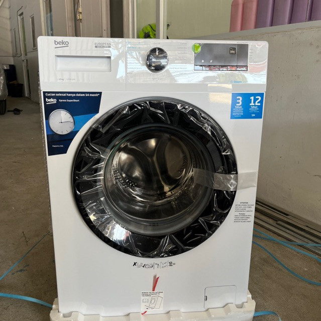 mesin cuci Beko front loading 10kg muat bedcover