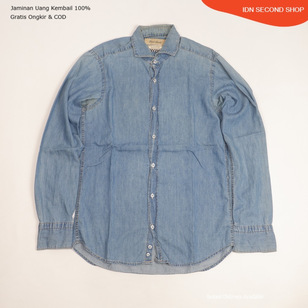 Piero Giacchi IL CORSO Light Denim Shirt Button Down Casual Preloved
